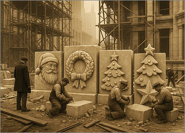 Construction Christmas Card Carvings