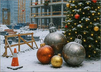 Construction Christmas Card Ornaments