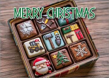 Construction Sweets Christmas Card