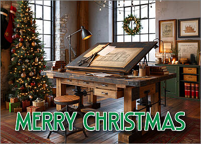 Drafting Table Holiday Card