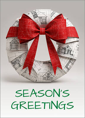 Drawing Wreath Holiday Card