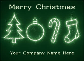 Electrical Christmas Card Green