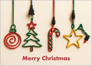 Electrical Christmas Card Ornaments