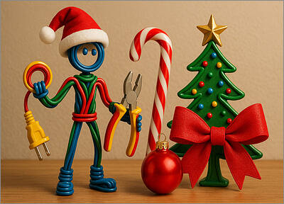 Electrician Christmas Card Wireman