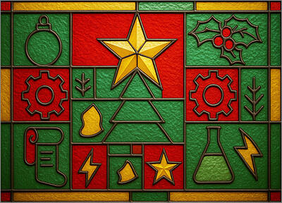 Engineer Christmas Card Artglass