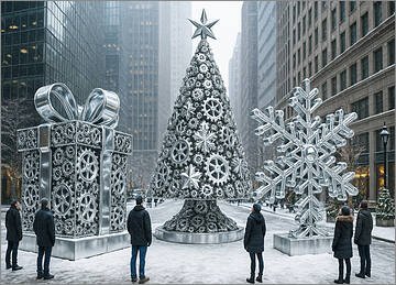 Engineer Christmas Card Gears