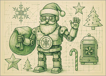 Engineering Christmas Card Green