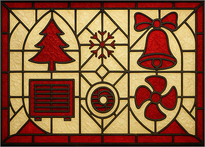 HVAC Christmas Card Artglass