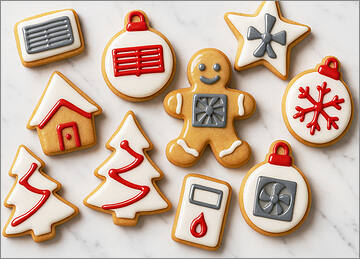 HVAC Christmas Card Cookies