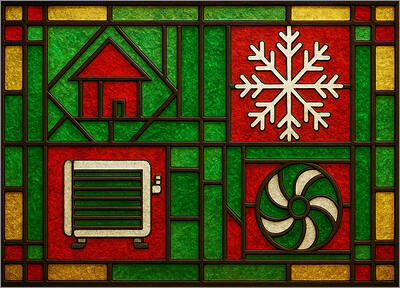 HVAC Christmas Card Glass (Glossy White) 