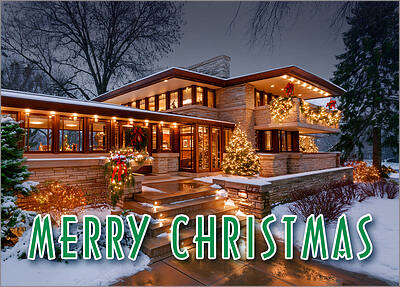 Mid-Century Modern Christmas Card (Glossy White) 