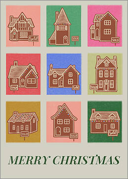 Real Estate Gingerbread Houses Card