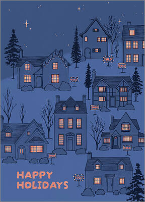 Real Estate Houses Holiday Card