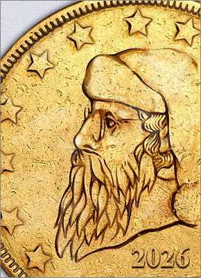 Santa Coin Christmas Card