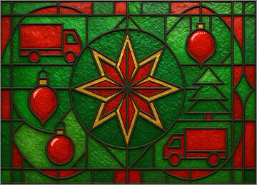 Trucking Christmas Card Glass